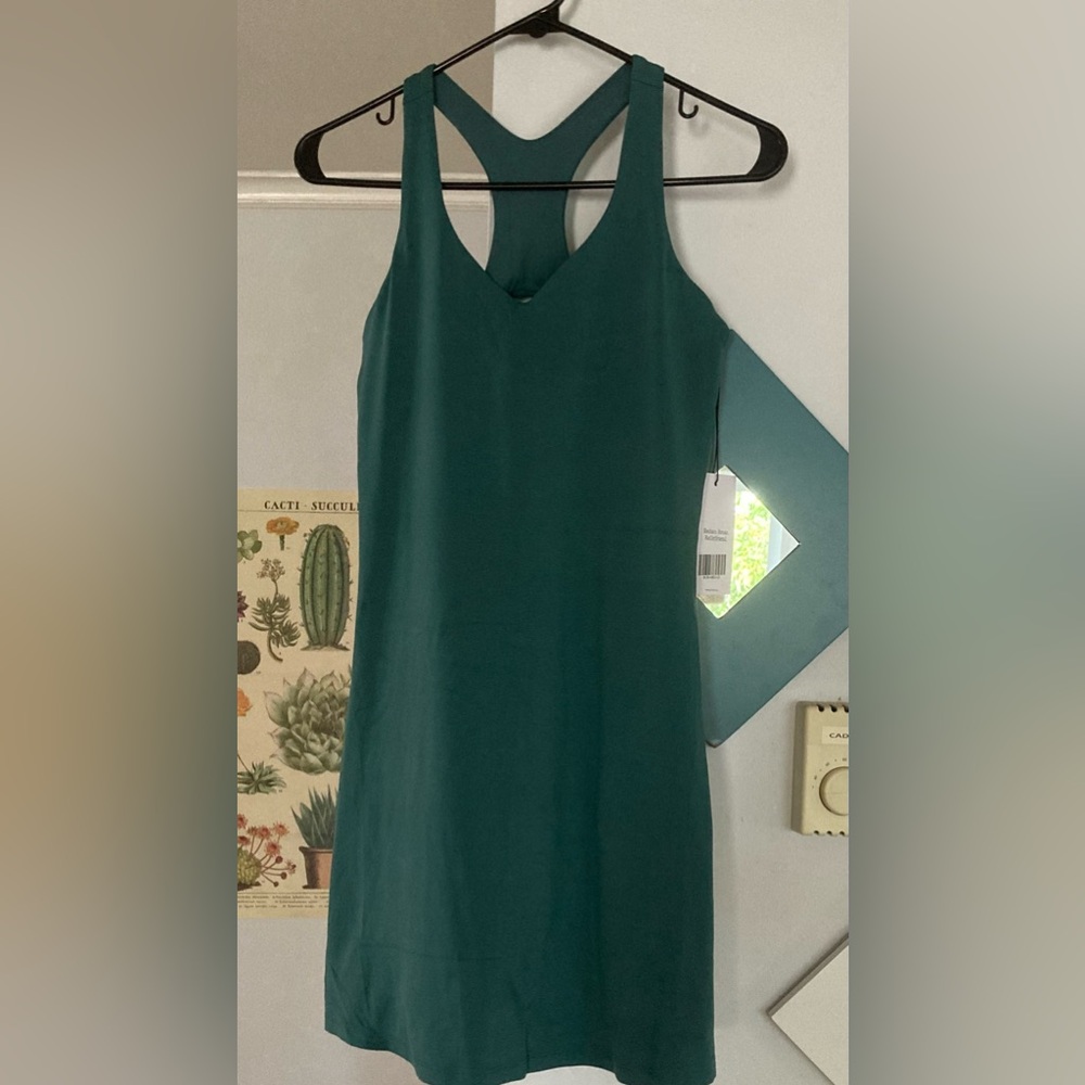Girlfriend Collective Lola V-Neck Skort Dress in Everglade
